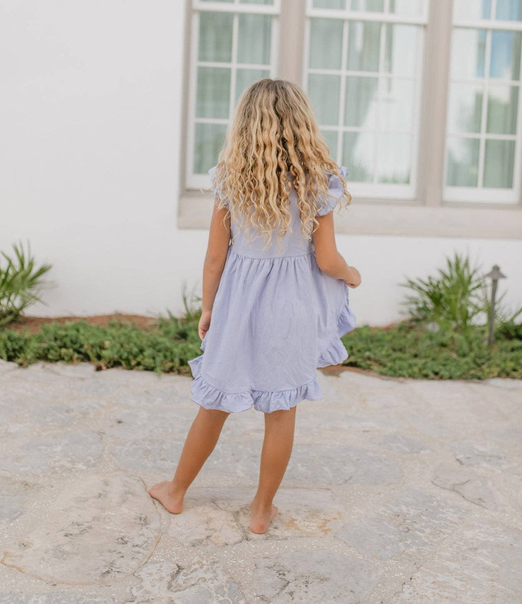Purple Periwinkle Pastel Spring Check Hi-Lo Short Set