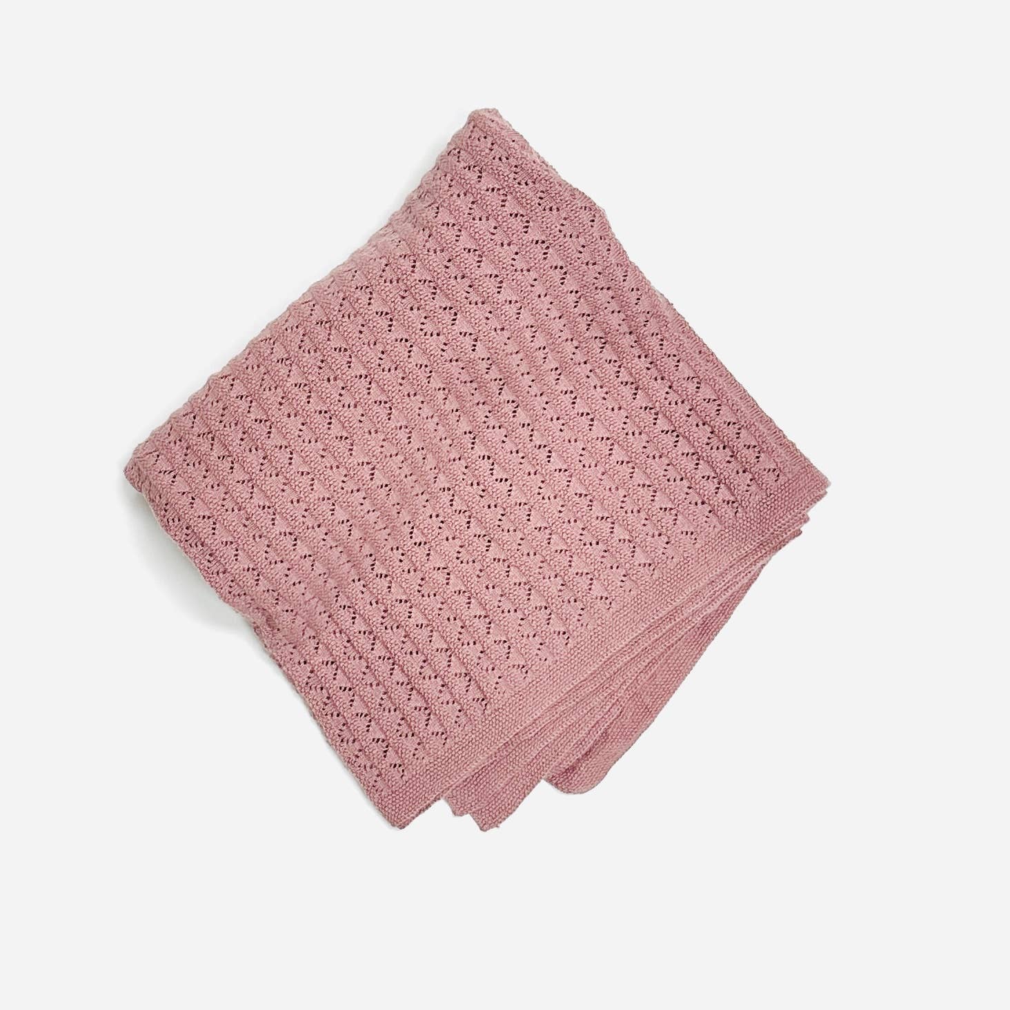 Viverano Organics - Pointelle Sweater Knit Baby Blanket (Organic Cotton): Vintage Rose