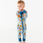 Kiki + Lulu - Blue Breakfast Convertible Footie: 6-12m