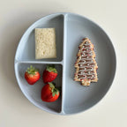Ali+Oli - Baby Plate with Suction and  Divided Portions (Sky)