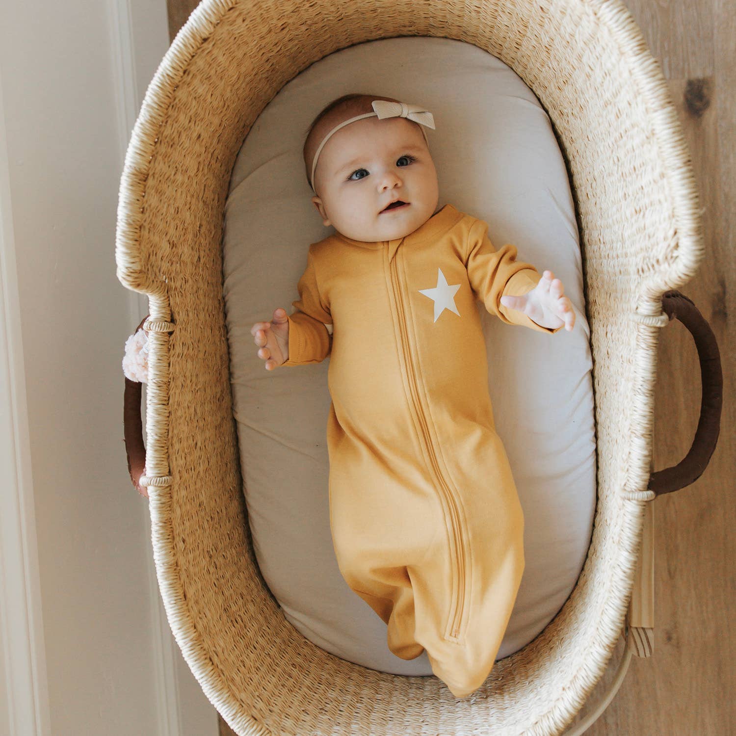 babysoy Inc - Babysoy All Star Long Sleeve Sleep Sack/Bag: Mustard / 0-6m