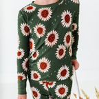 Kiki + Lulu - Rustic Blooms Ribbed Toddler/Big Kid Pajamas: 2T