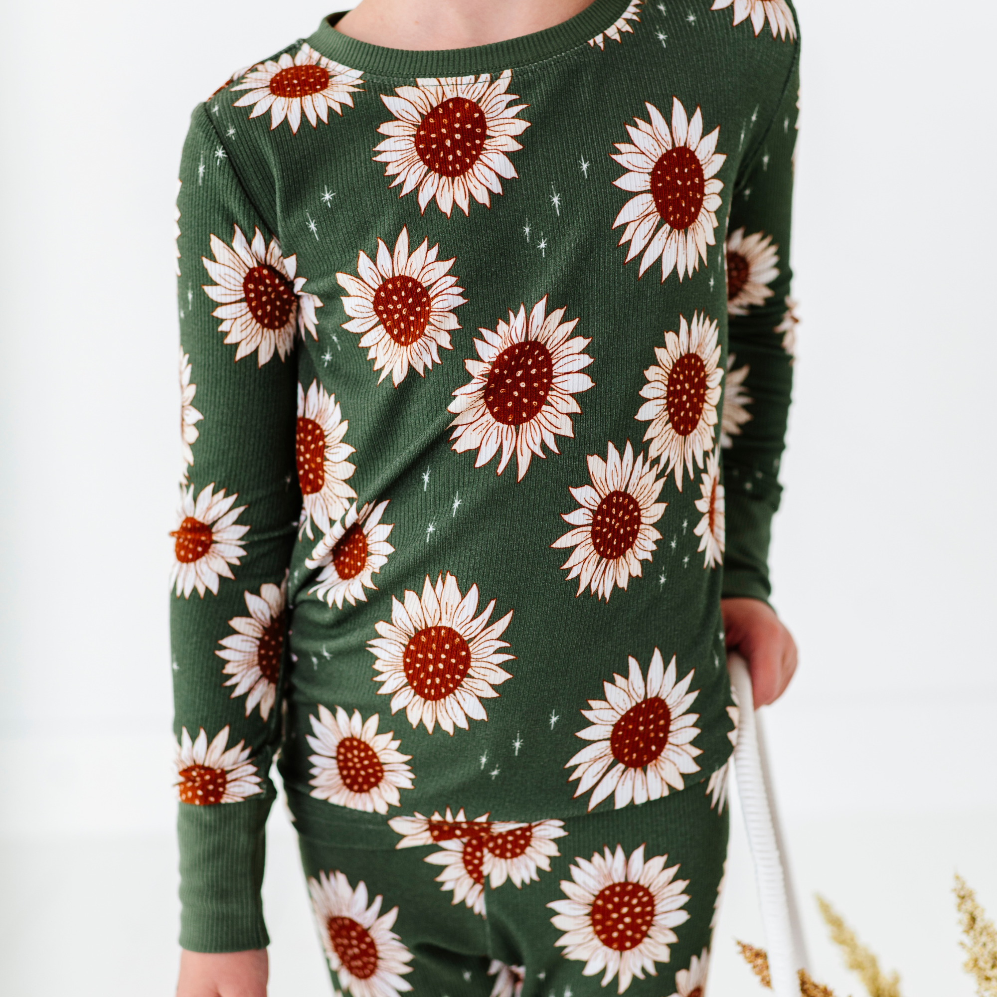 Kiki + Lulu - Rustic Blooms Ribbed Toddler/Big Kid Pajamas: 2T