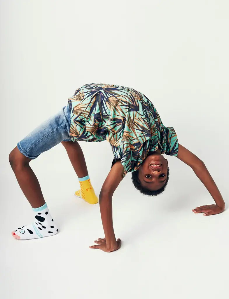 Pals Socks - Cat & Dog Fun Mismatched Non-Slip Kids Socks: Ages 9-12