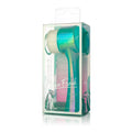 Almost Famous - "Cleanse It" 2in1 Exfoliator Brush: Turquoise in clear packaging, featuring a dual-sided exfoliator brush designed for gentle, effective skincare.