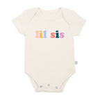 Finn + Emma - Baby graphic organic bodysuit | lil sis original: 9-12m