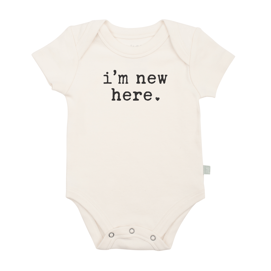 Finn + Emma - Baby graphic organic bodysuit | i'm new here: 0-3m