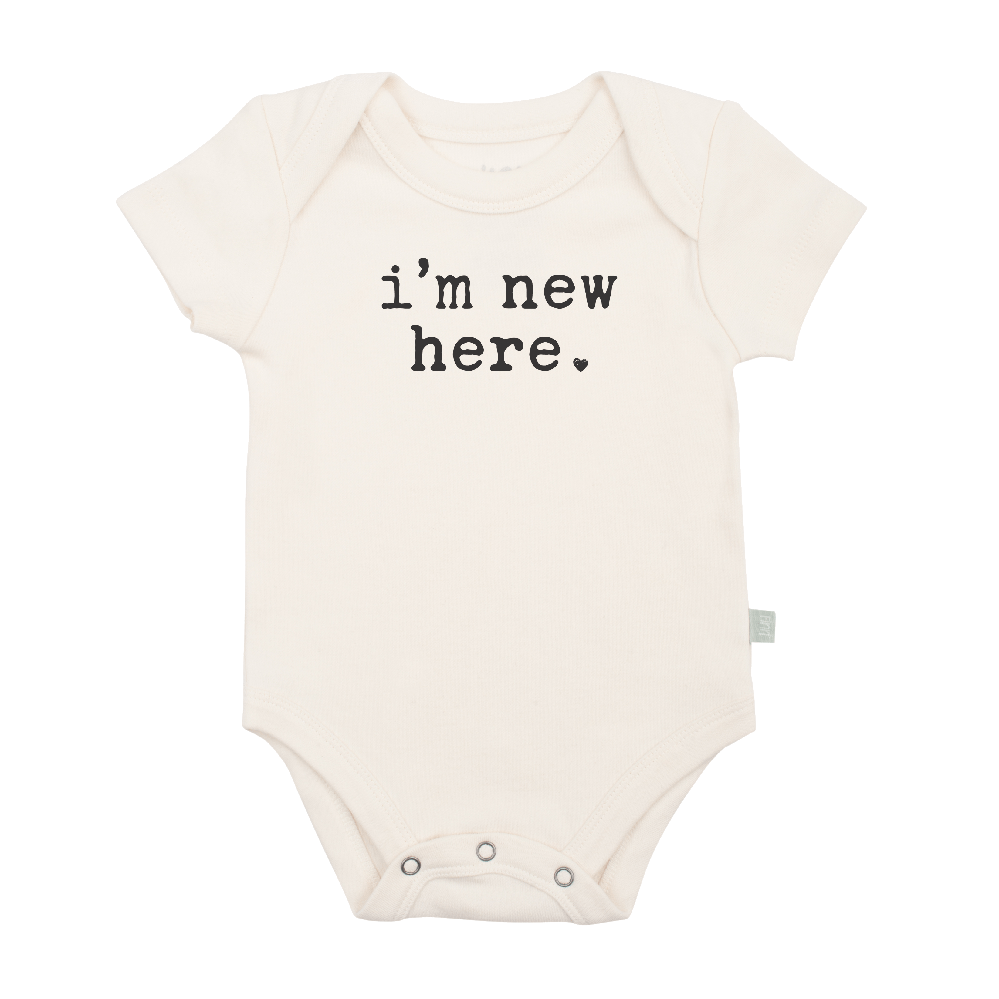 Finn + Emma - Baby graphic organic bodysuit | i'm new here: 0-3m