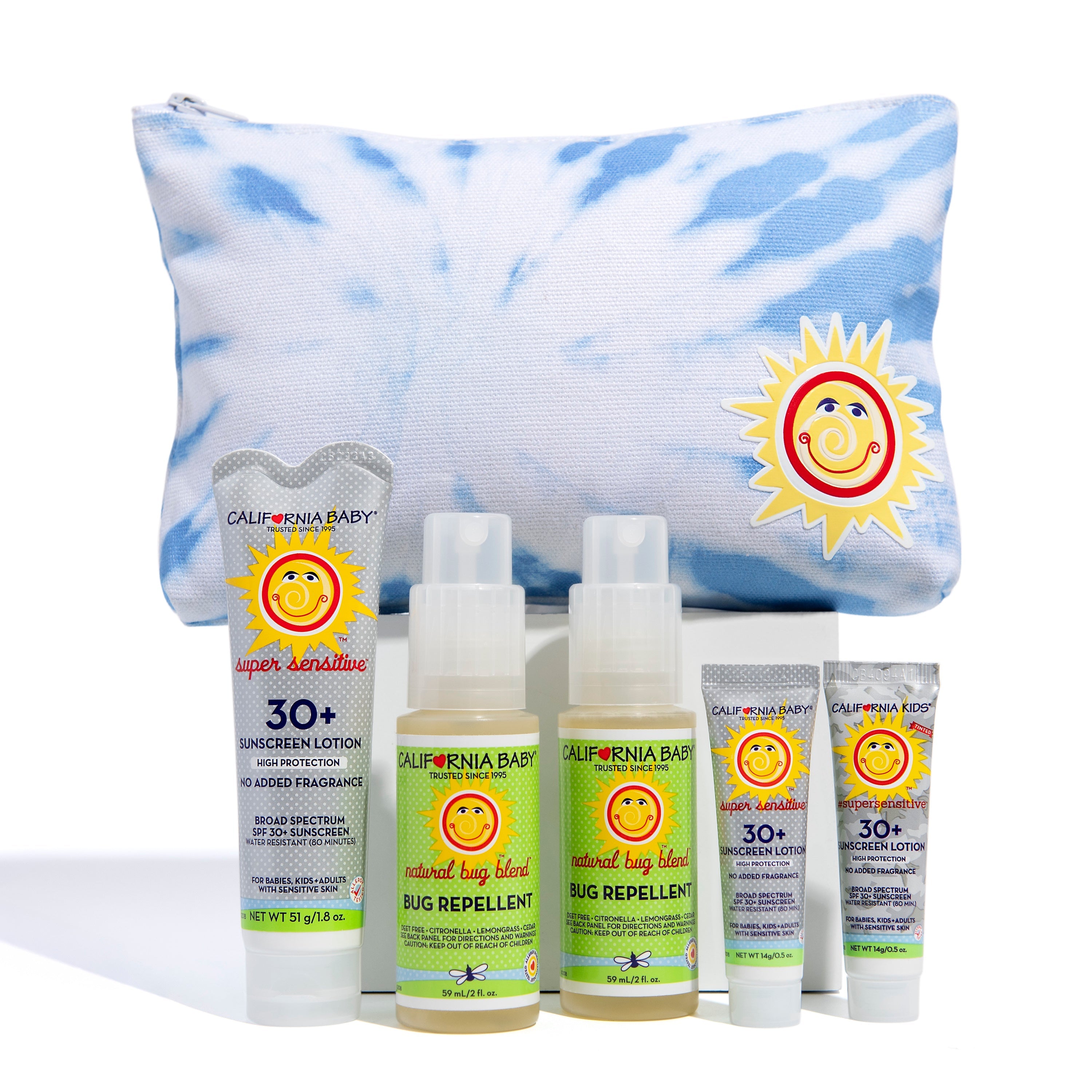 California Baby - Unscented Sunscreen + Bug Spray Bundle Small (Travel Set)