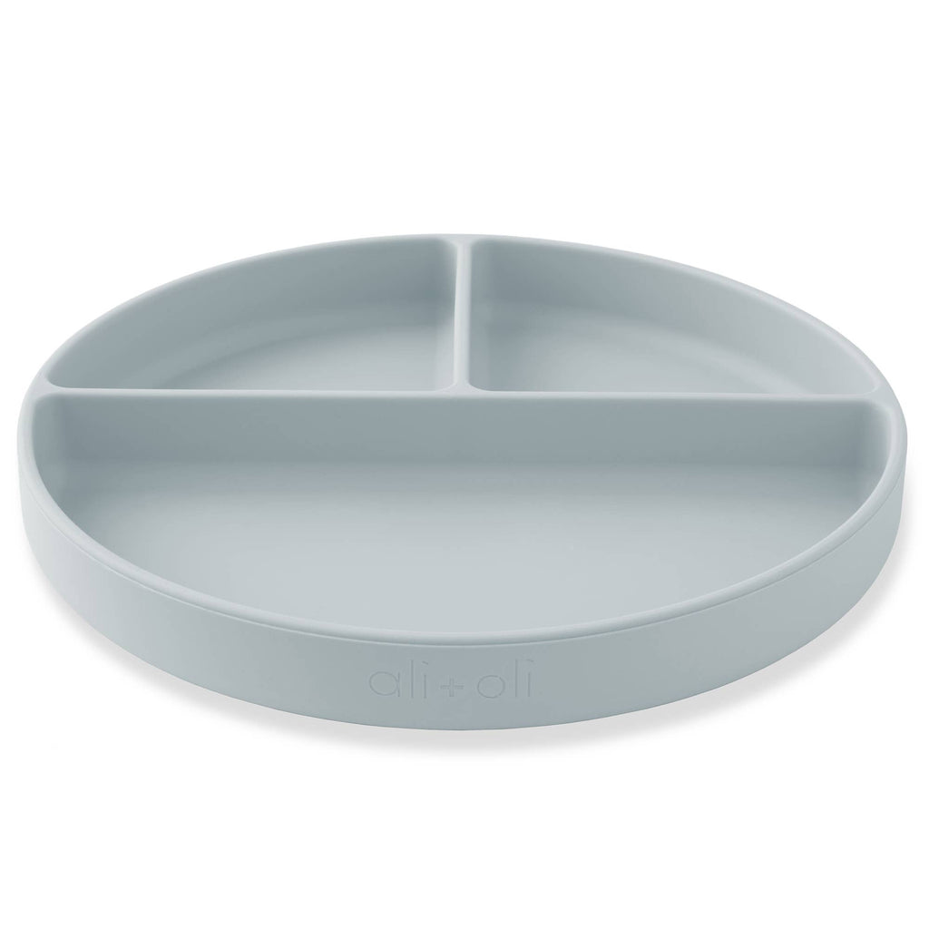 Ali+Oli - Baby Plate with Suction and  Divided Portions (Sky)