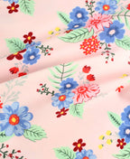 RuffleButts + RuggedButts - Girls Coastal Breeze Floral Bow V-Back One Piece Swimsuit: Pink / 18-24m