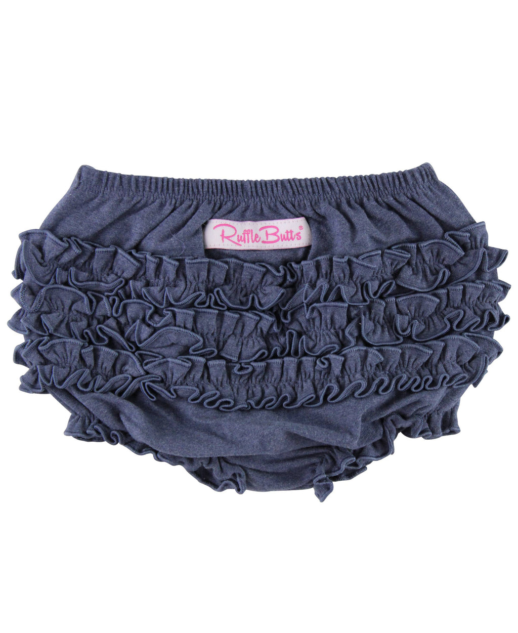 RuffleButts + RuggedButts - Baby Girls Faux Denim Knit RuffleButt Bloomer
: Blue / 6-12m