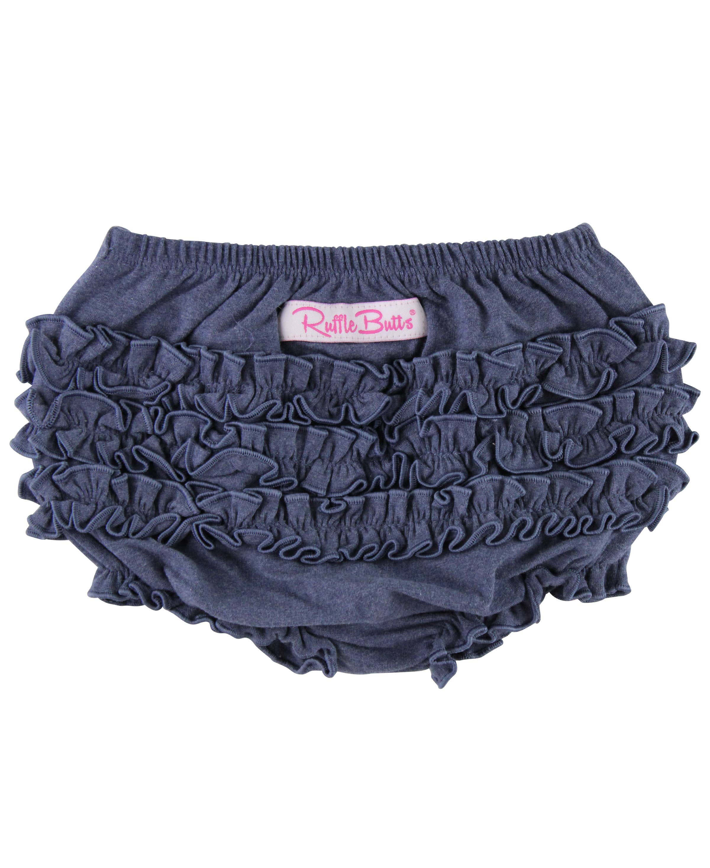 RuffleButts + RuggedButts - Baby Girls Faux Denim Knit RuffleButt Bloomer
: Blue / 3-6m