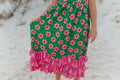 Olivia Ruffle Green Floral Dress