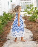 Olivia Ruffle Blue Floral Dress