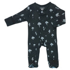 babysoy Inc - Babysoy Pattern Print Zipper Footie: Lightning-Pirate / 12-18m