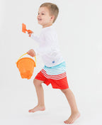 RuffleButts + RuggedButts - Boys White Long Sleeve Rash Guard
: White / 3T