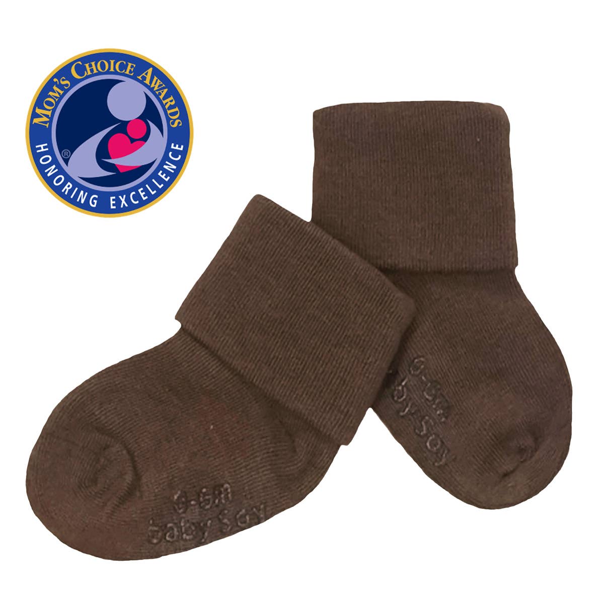 babysoy Inc - Babysoy Modern Stay on  Socks: Cocoa / 0-6m