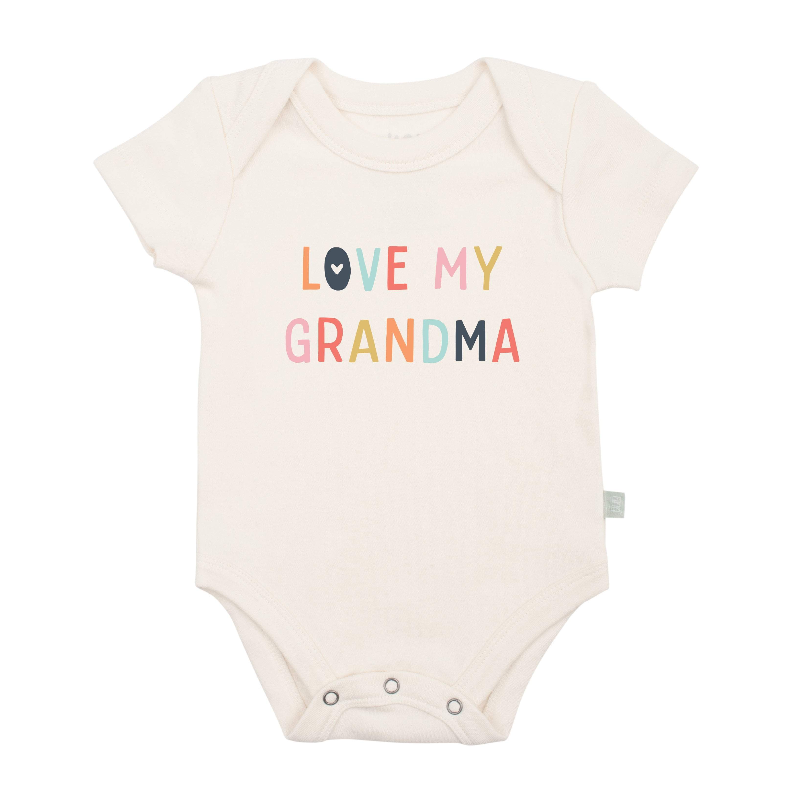 Finn + Emma - Baby graphic organic bodysuit | love my grandma: 3-6M