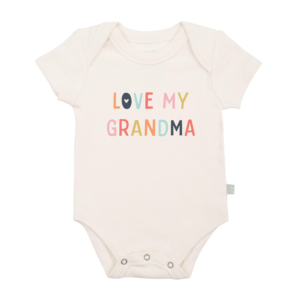 Finn + Emma - Baby graphic organic bodysuit | love my grandma: 6-9M