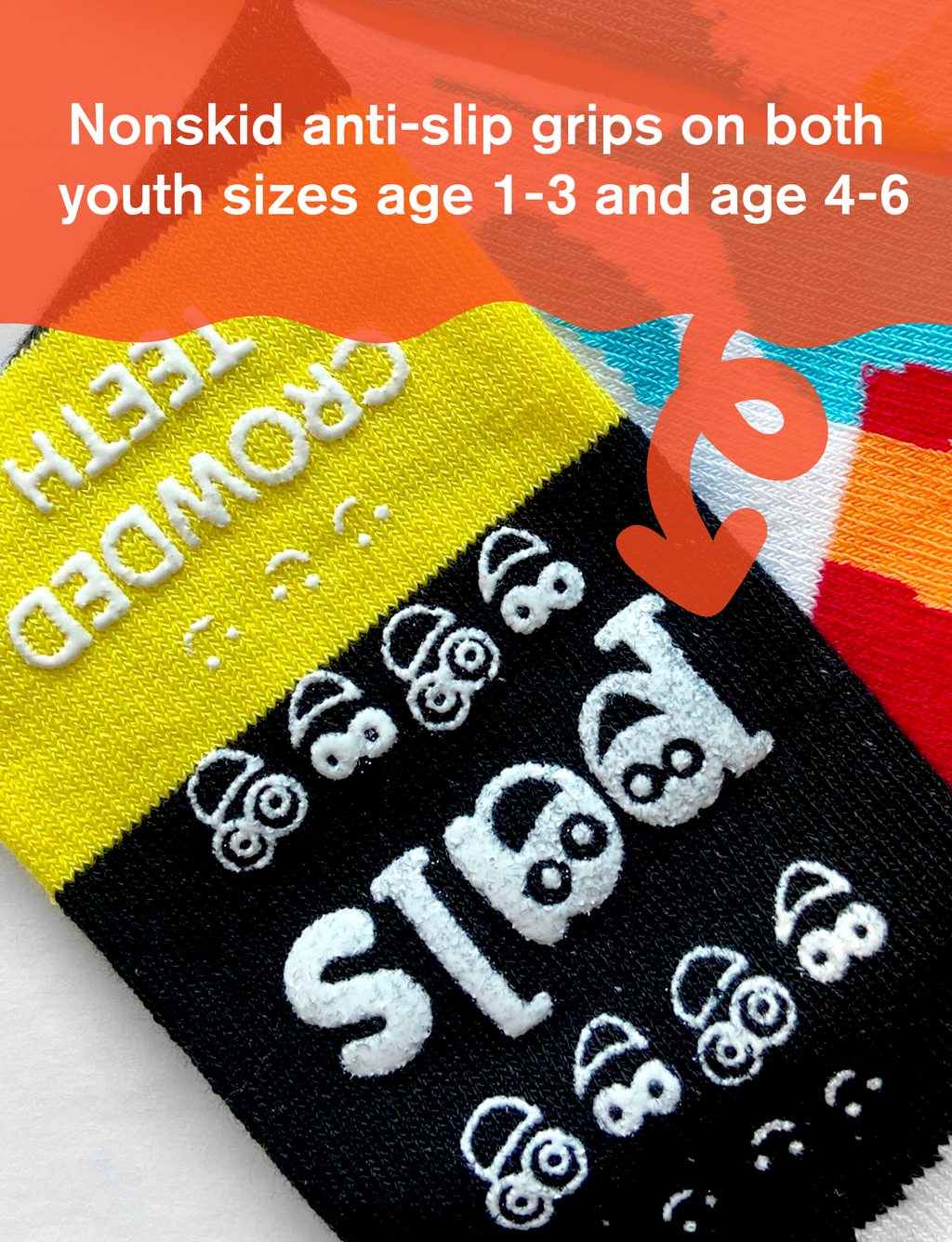 Pals Socks - Sushi & Soy Sauce Mismatched Food Grippy Kids Socks: Ages 9-12