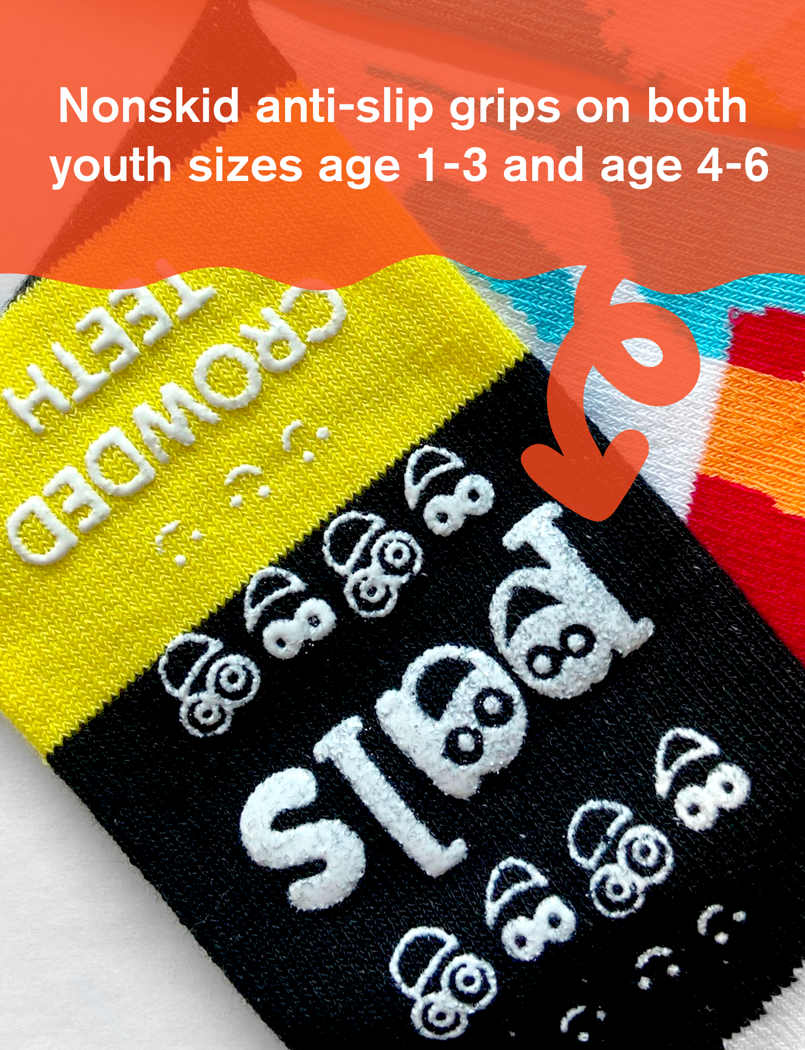 Pals Socks - Sushi & Soy Sauce Mismatched Food Grippy Kids Socks: Ages 9-12