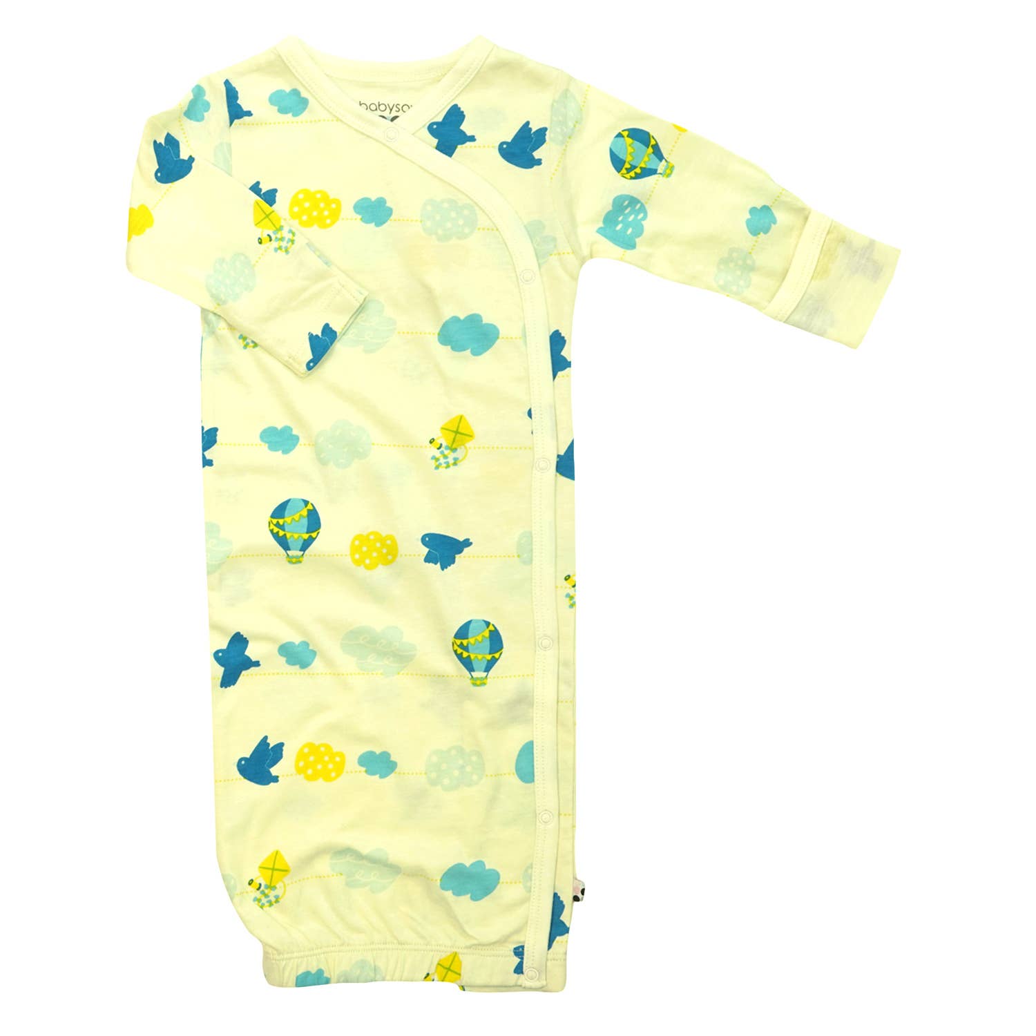 babysoy Inc - Lightweight Kimono Gown Sleeper Sacks: Sky / 3-6m