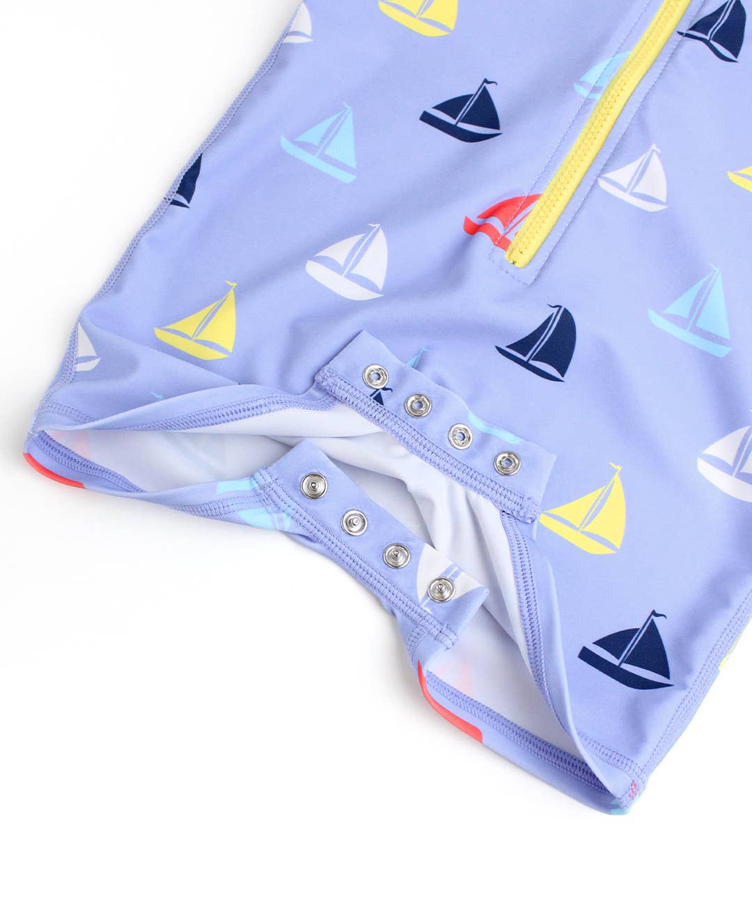 RuffleButts + RuggedButts - Baby Boys Down By The Bay Long Sleeve One Piece Rash Guard Swimsuit: Blue / 18-24m