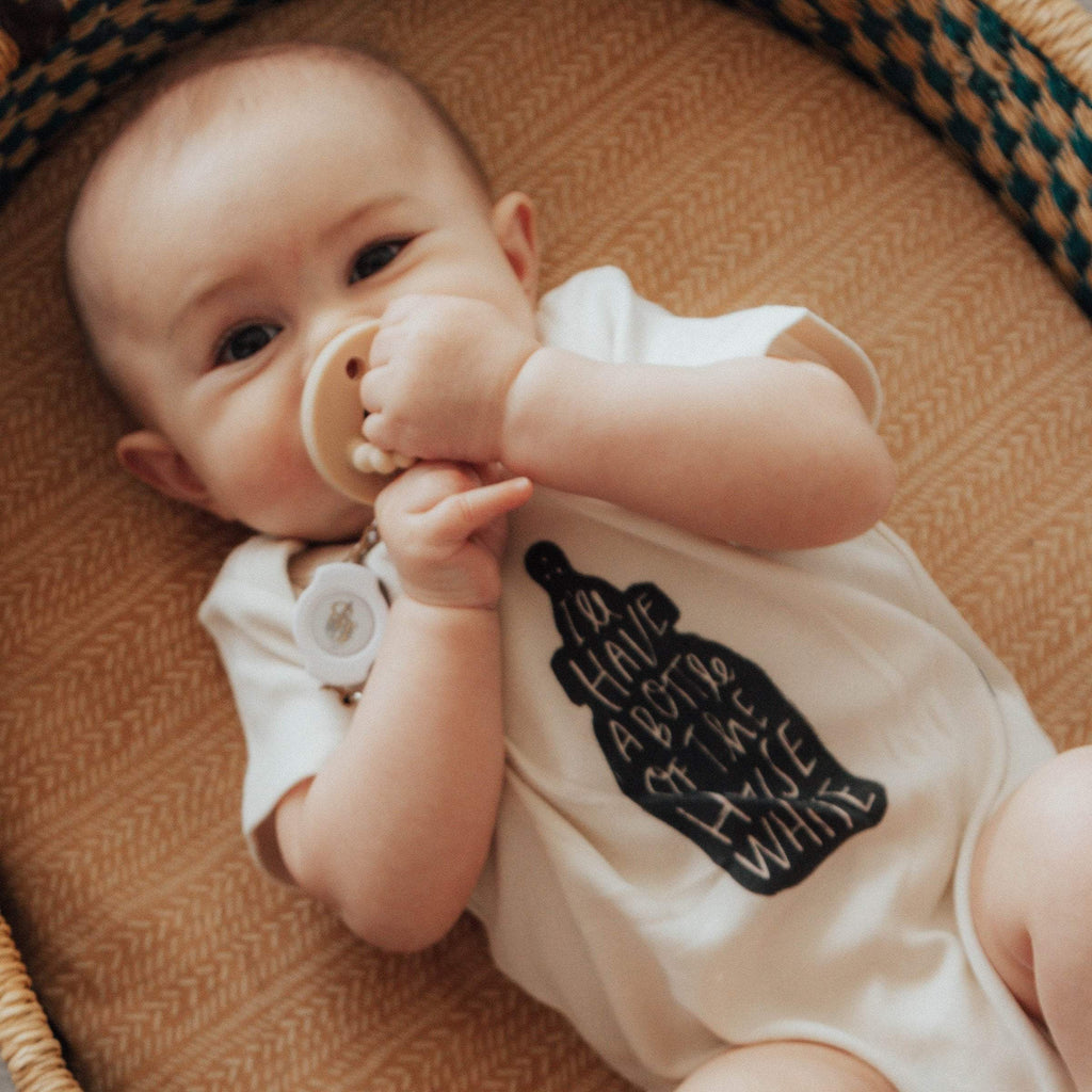 Finn + Emma - Baby graphic organic bodysuit | I'll have a Bottle of the House White: 0-3m