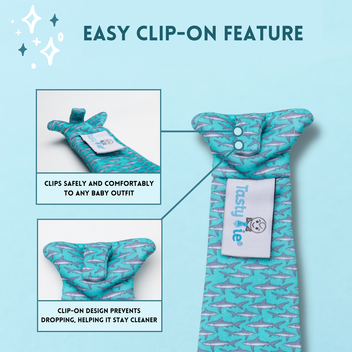 Tasty Tie® - Tasty Tie Teether, Crinkle Toy, Baby Boy Gift: Polkadot