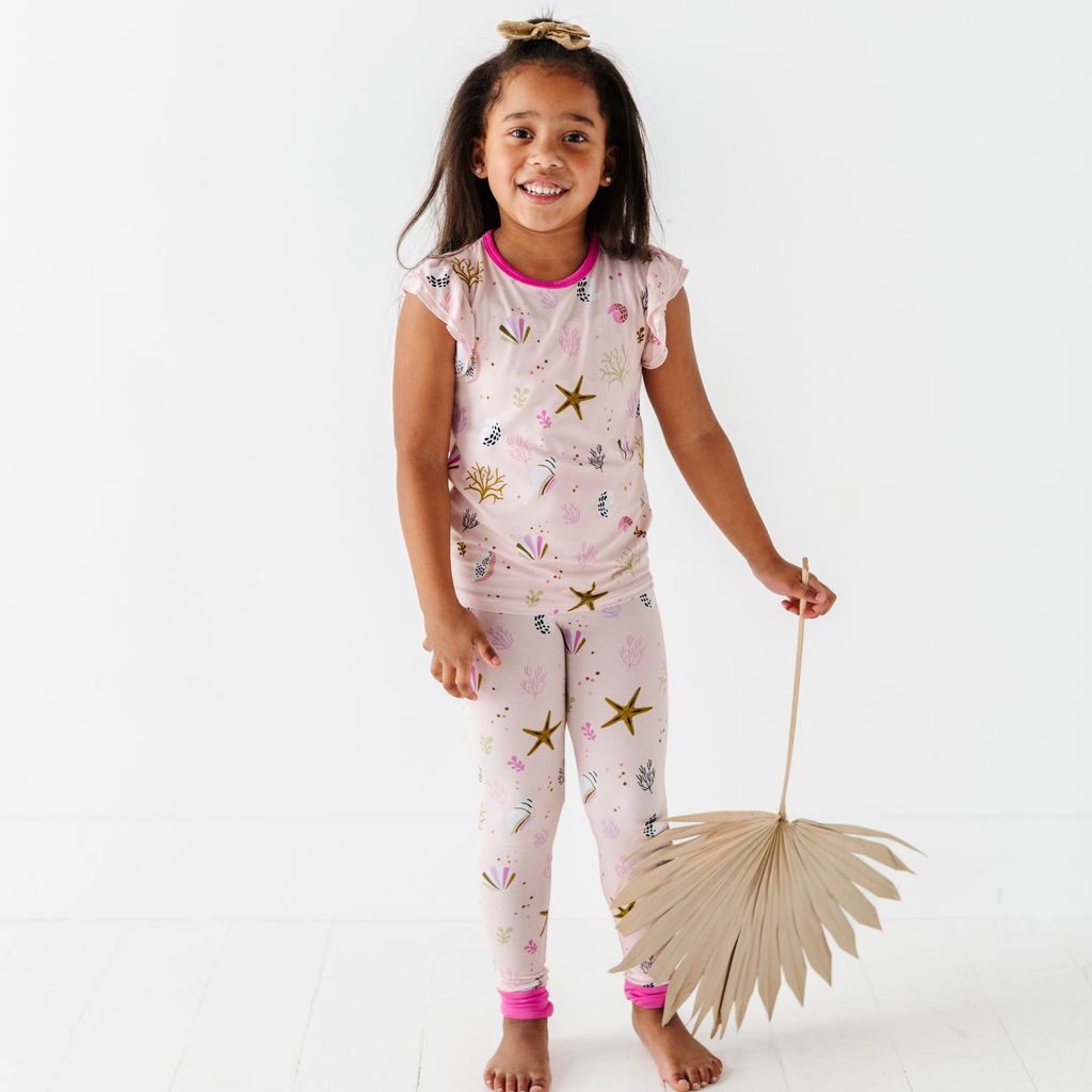 Kiki + Lulu - That's What Sea Said Ruffle Pajamas Toddler/Kids: 4T