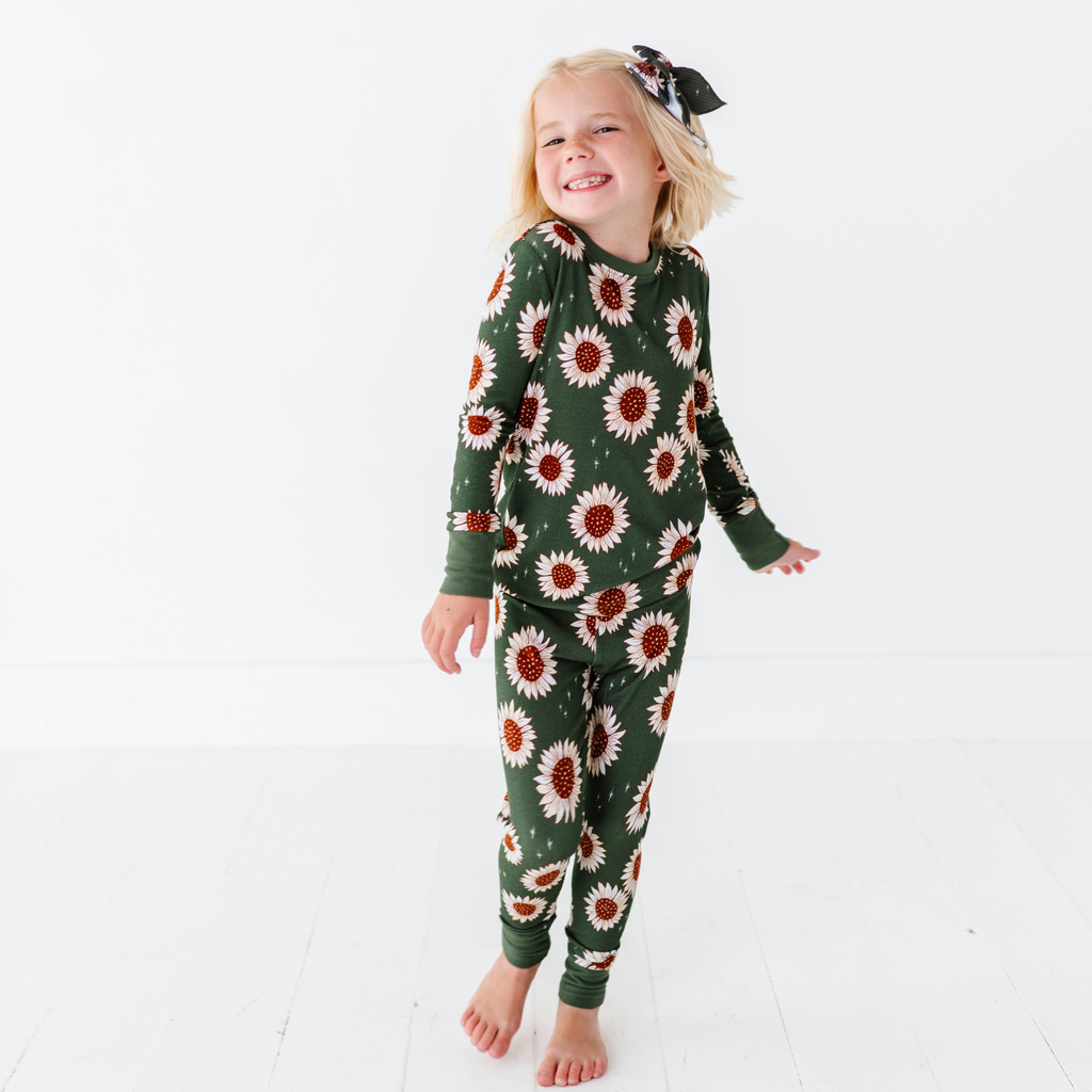 Kiki + Lulu - Rustic Blooms Ribbed Toddler/Big Kid Pajamas: 3T