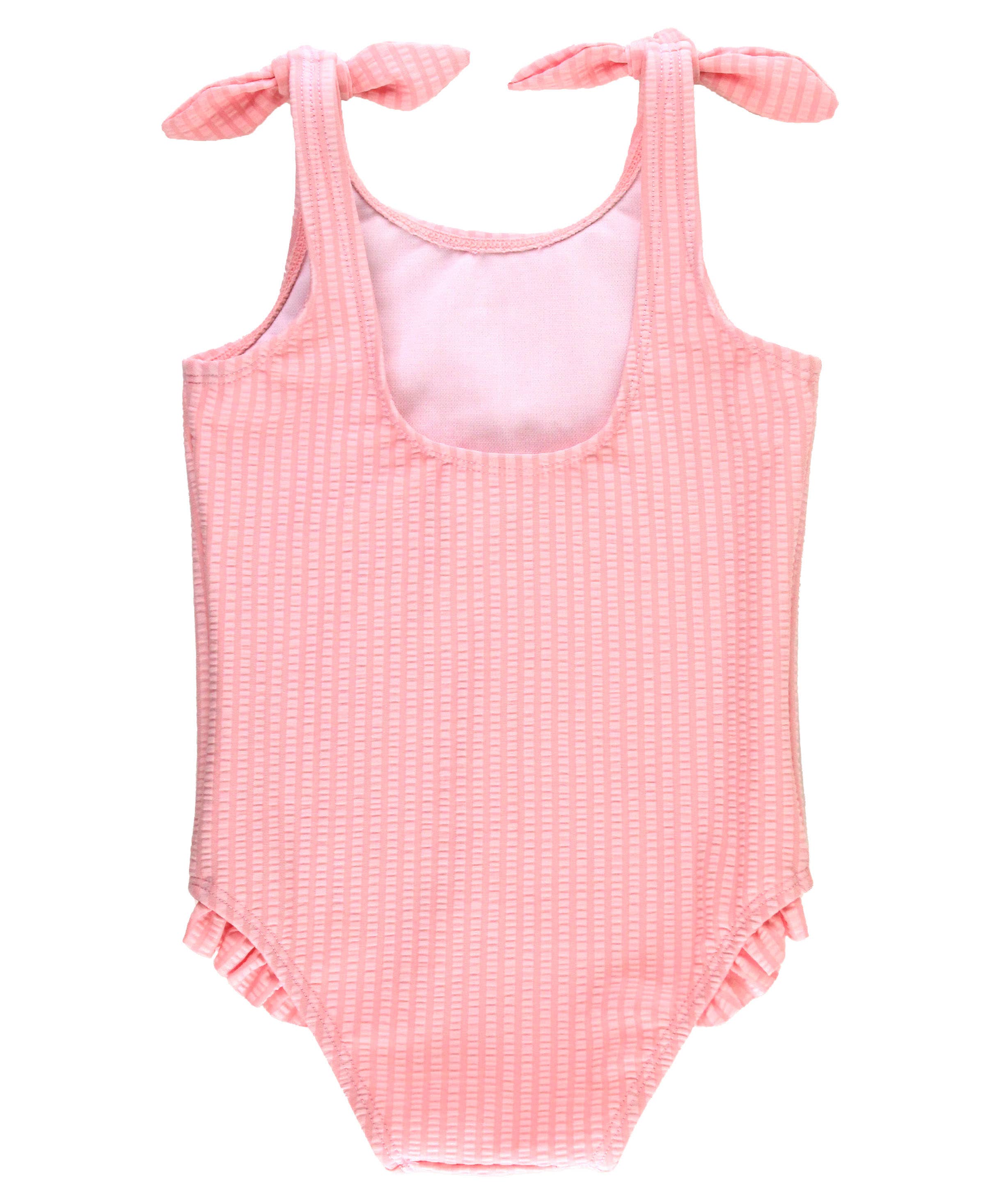 RuffleButts + RuggedButts - Girls Pink Tie Shoulder One Piece Swimsuit
: Pink / 12-18m
