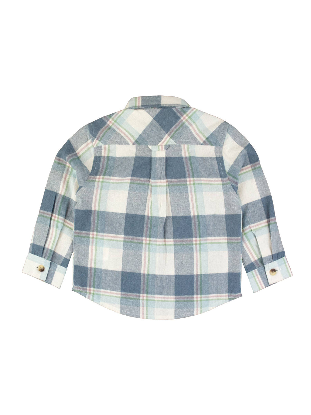RuffleButts + RuggedButts - Boys Alpine Plaid Flannel Long Sleeve Button Down Shirt
: Blue / 4T
