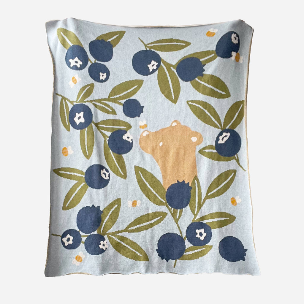 The Blueberry Hill - Blanket Blueberry Bear Bee Organic Cotton Spring Baby Decor