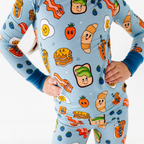 Kiki + Lulu - Blue Breakfast Kids Pajamas: 5/6T