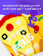 Pals Socks - Pizza & Pasta Mismatched Non-Slip Food Socks for Kids: Ages 9-12