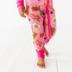 Kiki + Lulu - Pink Breakfast Convertible Footie: 12-18m