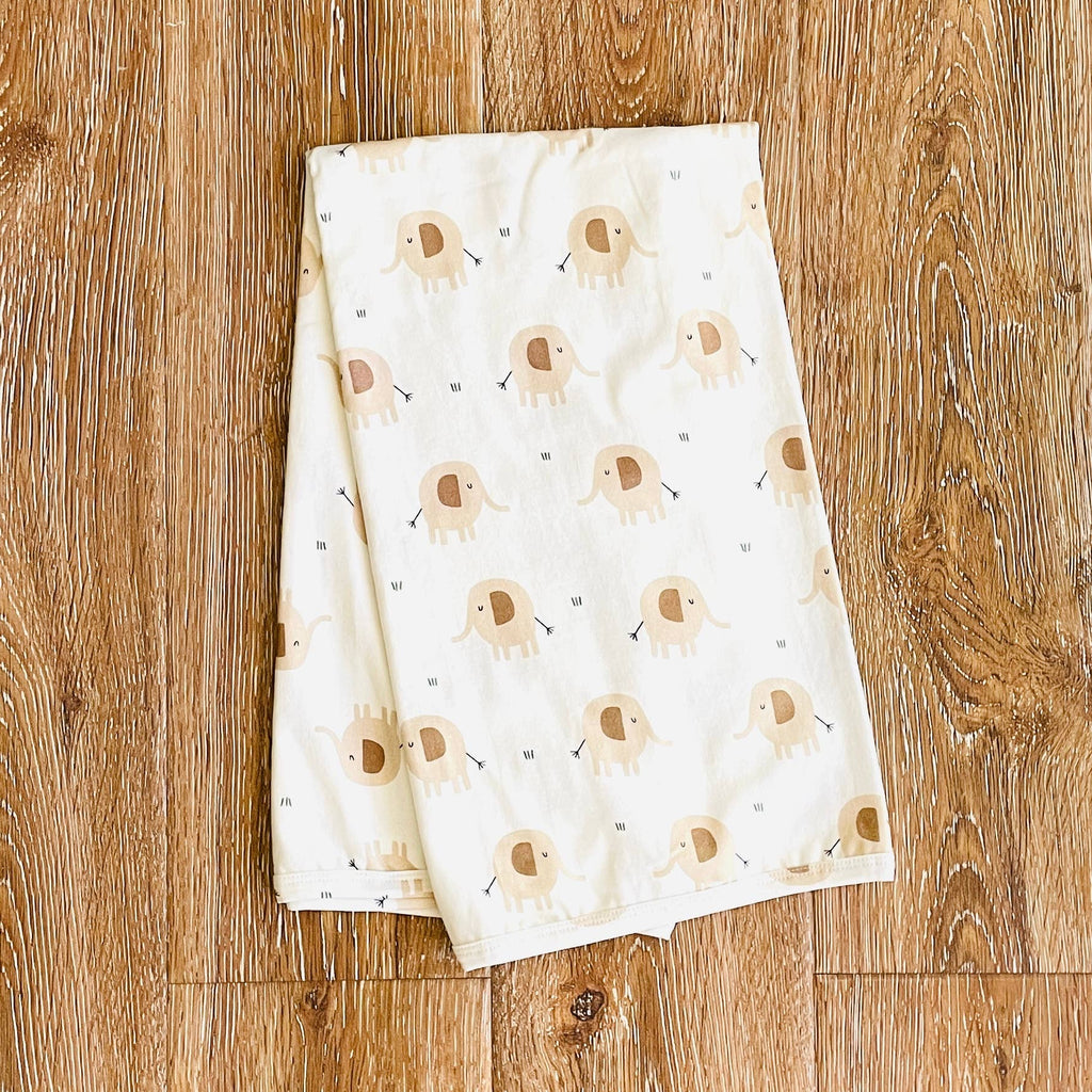 Viverano Organics - Elephant Reversible Baby Blanket (Organic Jersey): Natural
