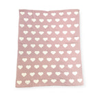 Viverano Organics - Hearts Reversible Sweater Knit Baby Blanket Organic Cotton