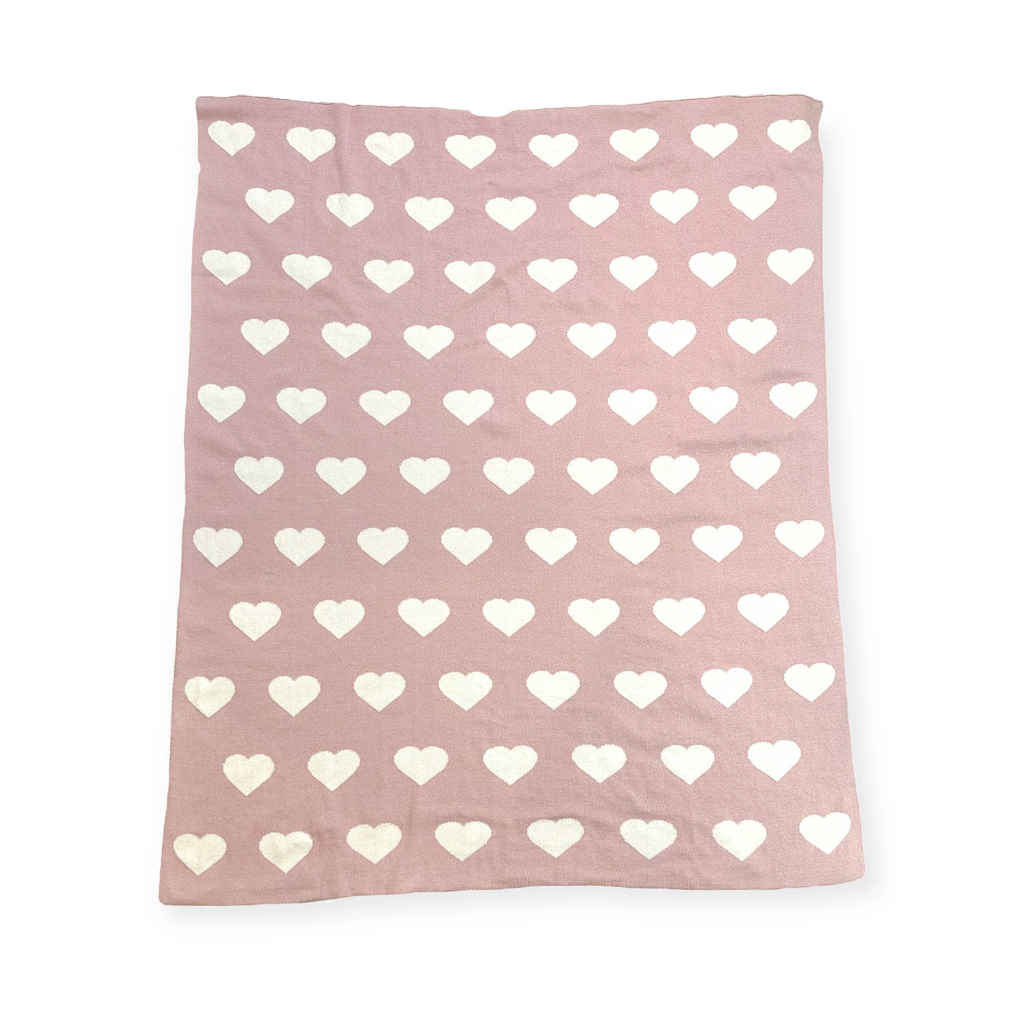 Viverano Organics - Hearts Reversible Sweater Knit Baby Blanket Organic Cotton