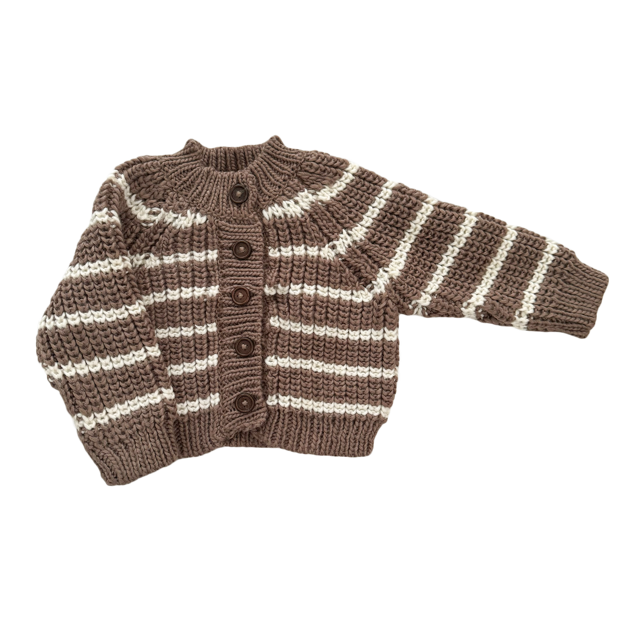 The Blueberry Hill - Rib Knit Stripe Cardigan, Tan | Baby & Kid Sweater: M; 2-3Y