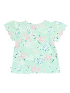 RuffleButts + RuggedButts - Girls Mint Meadow Scallop Tee
: Green / 3T