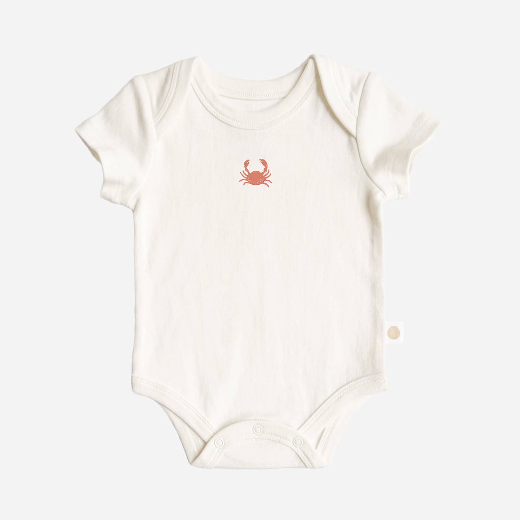 The Blueberry Hill - Onesie Crab Bodysuit Organic Cotton Nautical Ocean Baby - 0-6m