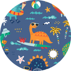 Kiki + Lulu - Blue Dino Kid Pajamas: 4T