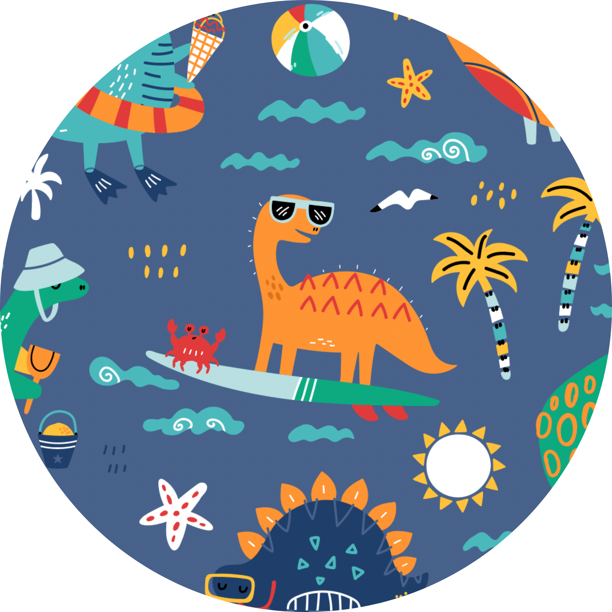 Kiki + Lulu - Blue Dino Kid Pajamas: 3T