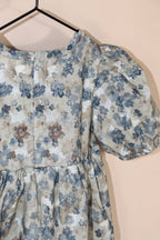 Almond Bud - Forget-Me-Not Floral Dress w/ Puff Sleeves & BLOOMERS |: 2-3T