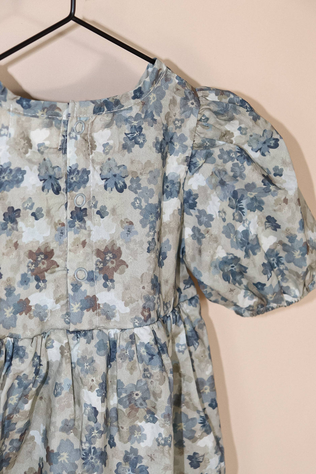 Almond Bud - Forget-Me-Not Floral Dress w/ Puff Sleeves & BLOOMERS |: 4-5T