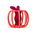RaZbaby - RaZ-Apple Teether & Rattle Toy in vibrant red and purple hues, designed for soothing teething pain and engaging playful learning in babies.