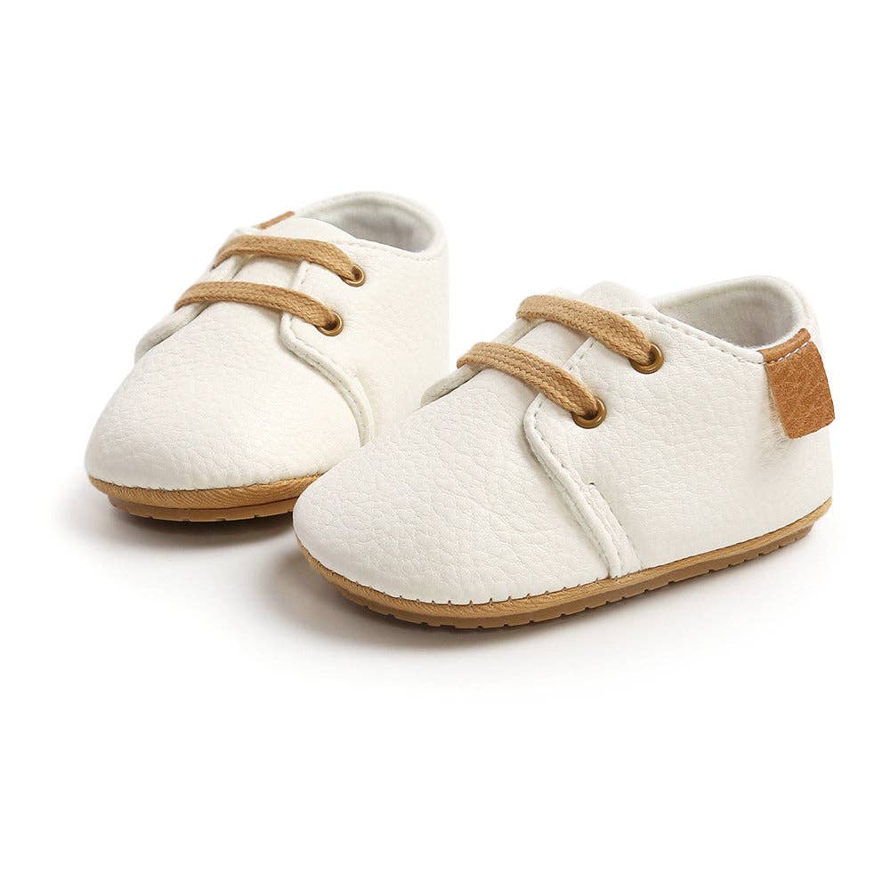 Urban Tots - Taylor Leather Kicks - Ivory: 6-12m